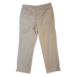Lee Classic Relaxed Fit At The Waist Khaki Pants Womens 18 M Tan Chino Trousers